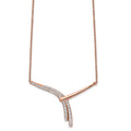 Chisel Stainless Steel Polished Rose IP-plated Preciosa Crystal Bar on a 17.75 inch Cable Chain with a 2 inch Extension Necklace, 19.75 mm