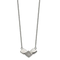 Chisel Stainless Steel Polished Laser cut Squares on a 15 inch Cable Chain with a 2.5 inch Extension Necklace, 17.5 mm