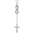 Chisel Stainless Steel Polished Cross/Infinity Adjustable up to 25 inch Slipon Cable Chain Necklace, 25 x 16.54 mm