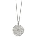 Chisel Stainless Steel Polished Cut-out Floral Pendant on a 22 inch Cable Chain Necklace, 22 x 34.8 mm