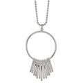 Chisel Stainless Steel Polished Circle with Bars Pendant on a 22 inch Ball Chain Necklace, 22 x 43.58 mm