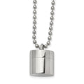 Chisel Stainless Steel Polished Capsule that Opens on a 22 inch Ball Chain Necklace, 22 x 15.02 mm