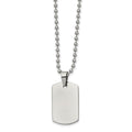 Chisel Stainless Steel Brushed and Polished Reversible Dog Tag on a 22 inch Ball Chain Necklace, 22 x 15.97 mm