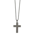Chisel Stainless Steel Polished with Matte Finish Gun Metal IP-plated Cross Pendant on a 22 inch Ball Chain Necklace, 22 x 31.94 mm