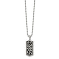 Chisel Stainless Steel Polished Enameled Swirl Design Dog Tag on a 22 inch Ball Chain Necklace, 22 x 15.09 mm