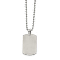 Chisel Stainless Steel Brushed and Polished Reversible Dog Tag on a 22 inch Ball Chain Necklace, 22 x 20.16 mm
