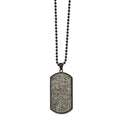 Chisel Stainless Steel Polished Black IP-plated with Sedimentary Rock Dog Tag on a 24 inch Ball Chain Necklace, 24 x 23.96 mm