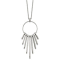 Chisel Stainless Steel Polished Circle with Bars Pendant on a 20 inch Cable Chain Necklace, 20 x 30.4 mm