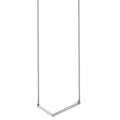 Chisel Stainless Steel Polished CZ Angled Bar on a 17.5 inch Cable Chain Necklace, 17.5 mm