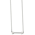 Chisel Stainless Steel Polished with CZ Arrow on a 17.5 inch Cable Chain Necklace, 17.5 mm