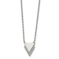Chisel Stainless Steel Polished with CZ Double Triangles Pendant on a 16.5 inch Cable Chain Necklace, 16.5 x 1.9 mm