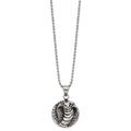 Chisel Stainless Steel Antiqued Polished and Textured Cobra Pendant on a 22 inch Ball Chain Necklace, 22 x 25.72 mm