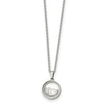 Chisel Stainless Steel Polished Floating Crystal Heart Pendant on a 16 inch Cable Chain with a 2 inch Extension Necklace, 18 x 12 mm