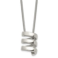 Chisel Stainless Steel Polished Fancy Twist Pendant on an 18 inch Snake Chain Necklace, 18 x 17 mm