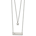 Chisel Stainless Steel Polished Star and Bar Multi Strand 15.5 inch Cable Chain with a 1.5 inch Extension Necklace, 17 mm
