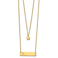 Chisel Stainless Steel Polished Yellow IP-plated Star and Bar Multi Strand 15.5 inch Cable Chain with a 1.5 inch Extension Necklace, 17 mm