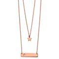 Chisel Stainless Steel Polished Rose IP-plated Star and Bar Multi Strand 15.5 inch Cable chain with a 1.5 inch Extension Necklace, 17 mm