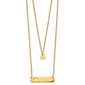 Chisel Stainless Steel Polished Yellow IP-plated Heart and Bar Multi Strand 15.5 inch Cable Chain with a 1.5 inch Extension Necklace, 17 mm