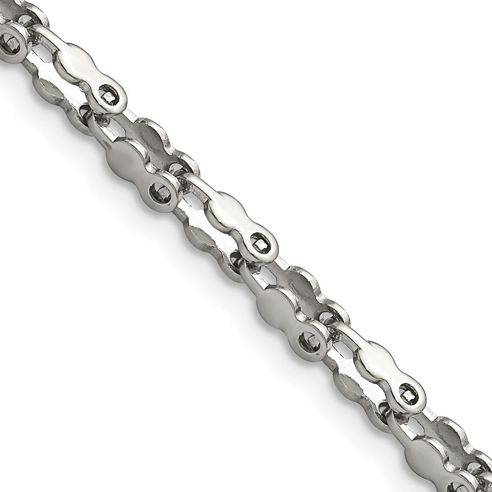 Stainless Steel Polished Fancy Link 18in Chain, 18 x 3.4 mm