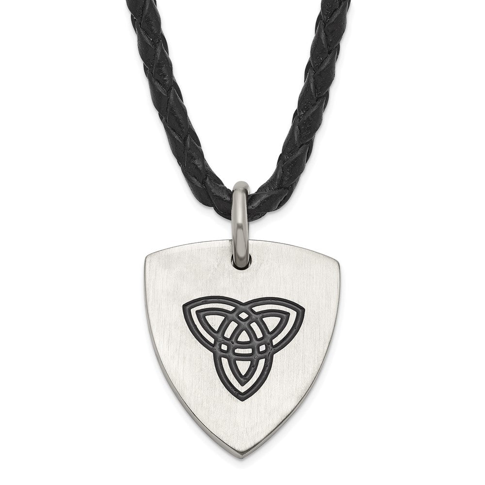 Stainless Steel Enameled Trinity Necklace, 18 mm