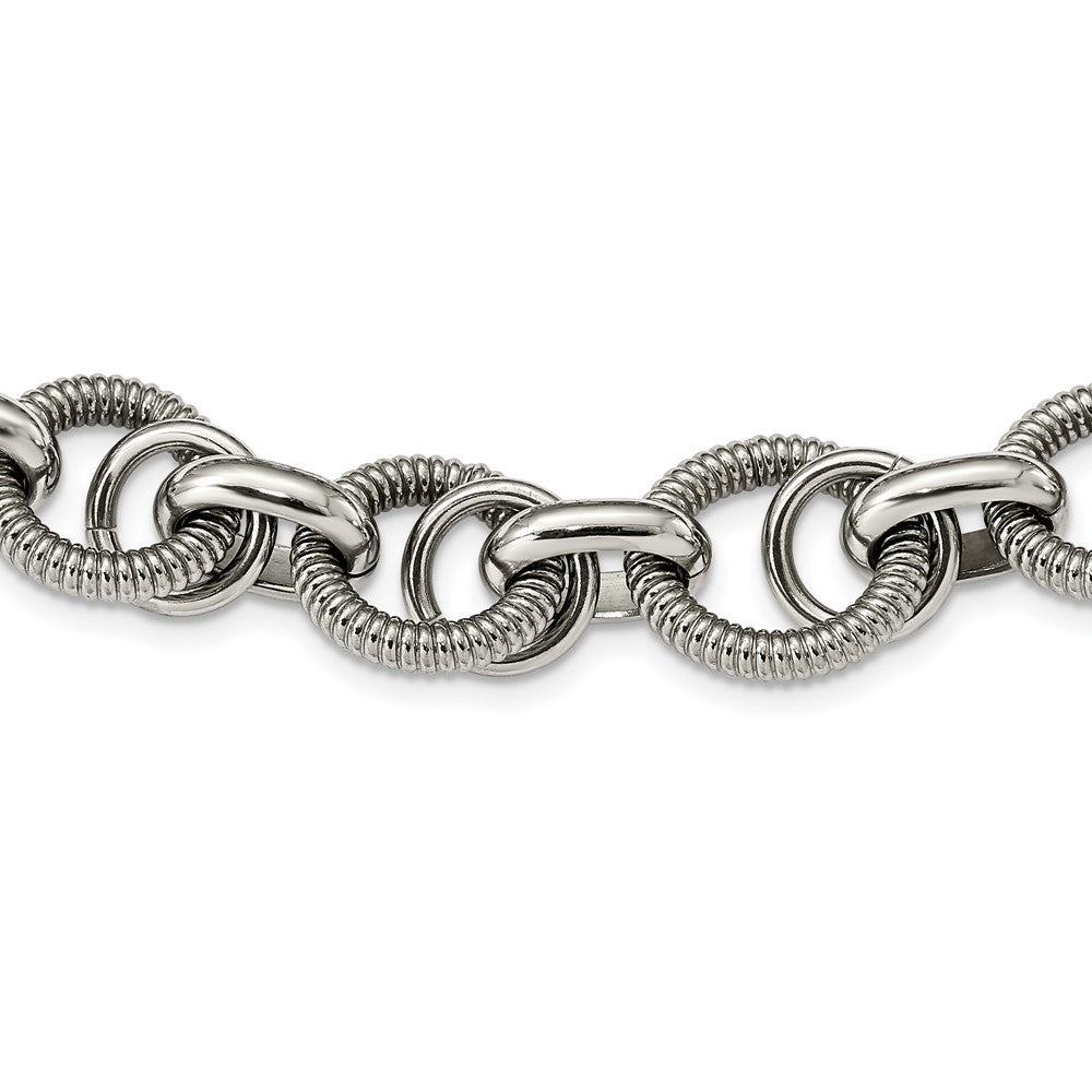 Stainless Steel Polished Fancy Link 22in Necklace, 22 x 21 mm