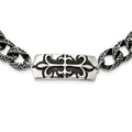 Stainless Steel Antiqued and Polished Fleur de Lis 24in Necklace, 24 mm, 163.77 g
