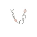 Stainless Steel Rose Quartz Necklace, 36 mm
