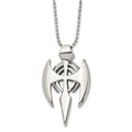 Chisel Stainless Steel Polished Gothic Cross Pendant on a 24 inch Ball Chain Necklace, 24 x 29 mm