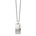 Chisel Stainless Steel Brushed Pendant on a 22 inch Cable Chain Necklace, 22 x 17 mm
