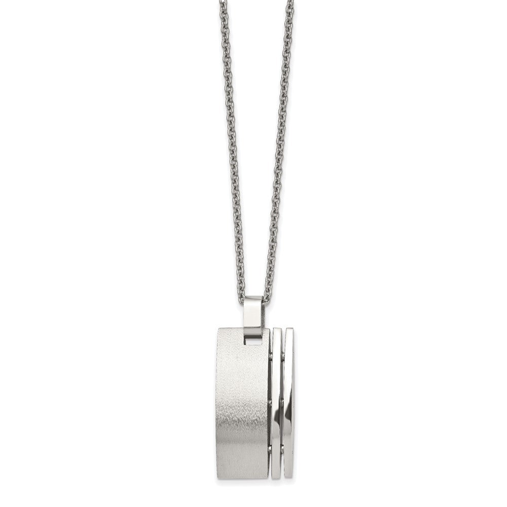 Chisel Stainless Steel Brushed Pendant on a 22 inch Cable Chain Necklace, 22 x 17 mm