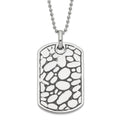 Stainless Steel Black Enamel Pebble Dog Tag Necklace, 24 mm