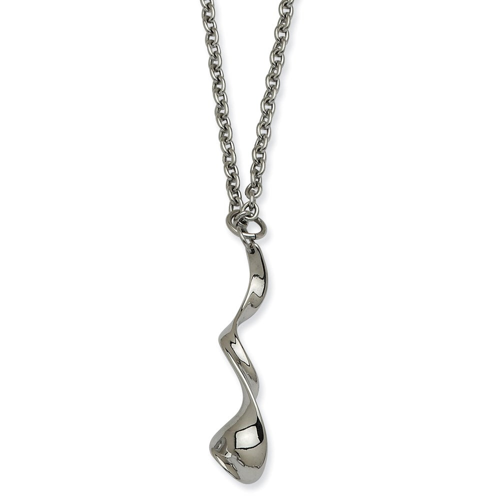 Stainless Steel Fancy Swirl with 2 inch ext Necklace, 18 mm