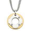 Stainless Steel Yellow IP-plated Circle Double Necklace, 22 mm