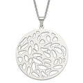 Stainless Steel Fancy Cutout Pendant Necklace, 22 mm