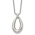 Stainless Steel Polished Teardrop Dangle 24in Necklace, 24 mm