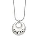 Stainless Steel Polished Circle Cut-out 24in Necklace, 24 mm
