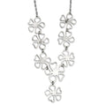 Stainless Steel Polished Flowers 18in Y Necklace, 18 mm