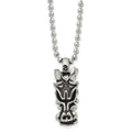 Chisel Stainless Steel Antiqued and Polished Dragon Head Pendant on a 22 inch Ball Chain Necklace, 22 x 12 mm