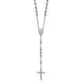 Chisel Stainless Steel Polished 6mm Beaded 29.5 inch Rosary Necklace, 29.5 x 22 mm