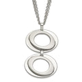 Stainless Steel Brushed & Polished Circles 16.5in w/1in ext Necklace, 17.5 mm