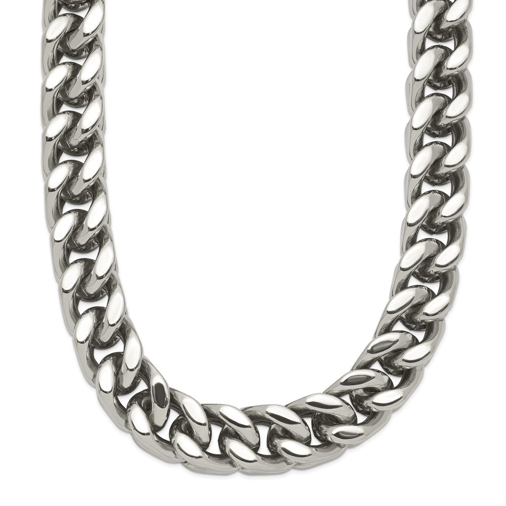 Chisel Stainless Steel Polished 24 inch Heavy Wheat Necklace, 24 x 10 mm