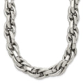 Chisel Stainless Steel Polished 24 inch Oval Link Necklace, 24 x 10 mm