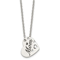 Chisel Stainless Steel Polished Enameled Mom Heart Pendant on a 20 inch Cable Chain Necklace, 20 x 22 mm