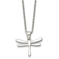 Chisel Stainless Steel Polished Dragonfly Pendant on a 20 inch Cable Chain Necklace, 20 x 30 mm