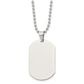 Chisel Stainless Steel Polished Dog Tag on a 24 inch Cable Chain Necklace, 24 x 25 mm