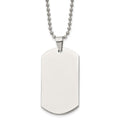 Chisel Stainless Steel Polished Dog Tag on a 24 inch Ball Chain Necklace, 24 x 25 mm