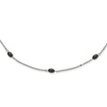Stainless Steel IP Black-plated Beads Station Necklace, 62 mm