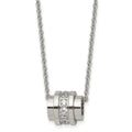 Stainless Steel Polished w/CZ 20in Necklace, 20 mm