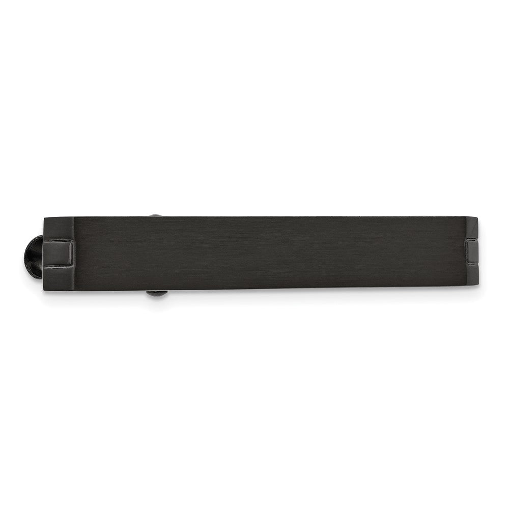 Chisel Stainless Steel Brushed Black IP-plated Tie Bar