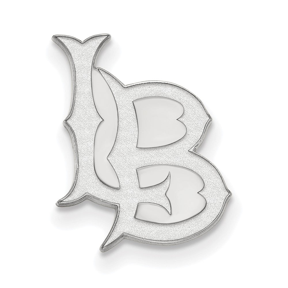 Sterling Silver Rhodium-plated LogoArt California State University Long Beach L-B Lapel Pin